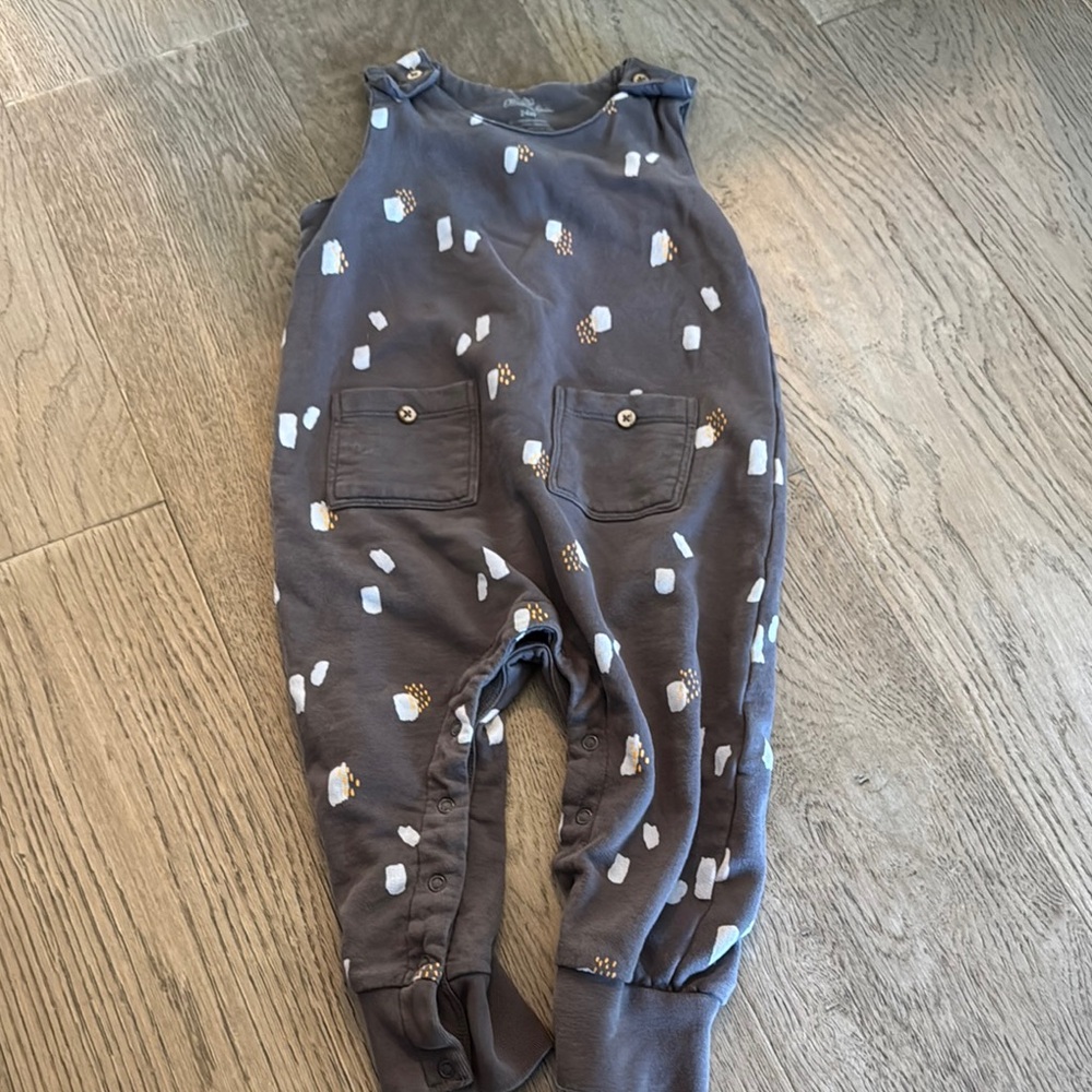 Kids Gray Overalls with Pocket Design